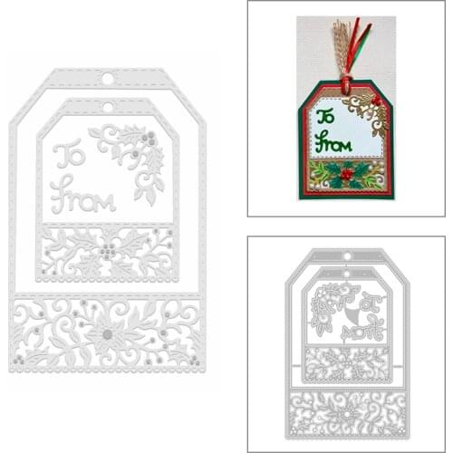 2020 New Christmas Tag Word Metal Cutting Dies Iris and Layered Nesting Die Scrapbooking For Crafts Card Making no Stamps Sets
