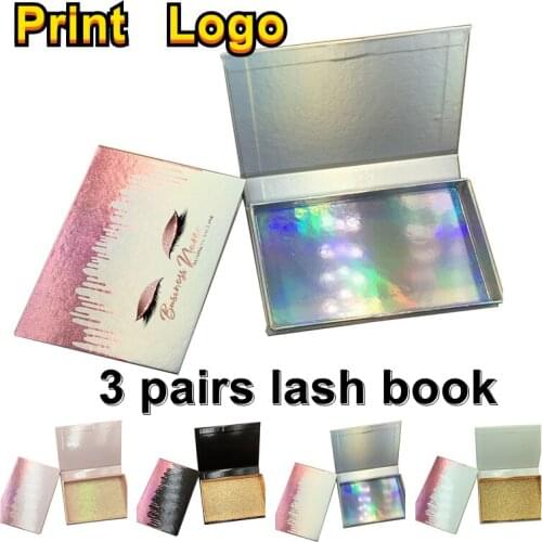 3 pairs Eyelash Packaging Box False Lashes Tray Rectangle Colorful Eyelashes Empty Case Cardboard Vendor Wholesale Lash Package