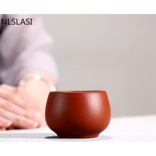 4 Pcs/set Yixing Retro Purple Clay Teacup Handmade Boutique Tea Bowl Teaware Supplies Customized Tea Ceremony Accessories