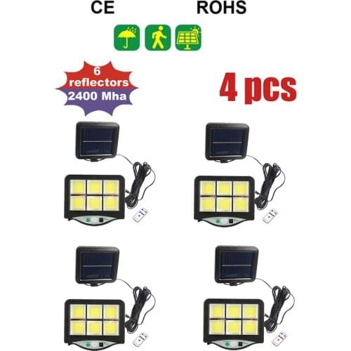 4pcs seperable Led solar light garden outdoors fairy decoration solaire lampara panel exterior spotlight yard wall security sola