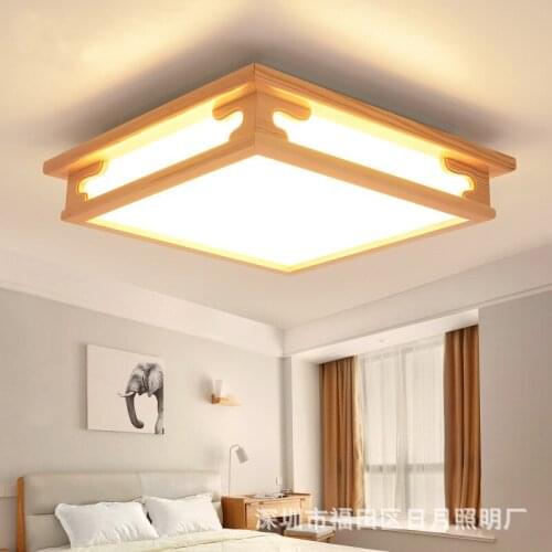 45cmSimple Wooden Ceiling Lights Japan Style Bedroom Living Room Cafe Home Lighting Ceiling Lighting Solid Wood Ceiling Lamp