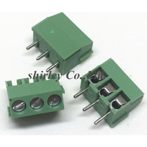 Free Shipping 100PCS KF350-3.5-3P KF350 3P KF350 3Pin 3.5mm Environmental copper feet PCB Screw Terminal Block Connector ROHS