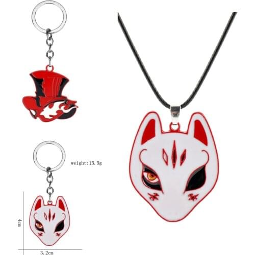 Goddess Of Love 5 Fox Mask Pendant Necklace Cosplay Jewelry For Women Men Cute Animal Civet Cat Necklace Accessories