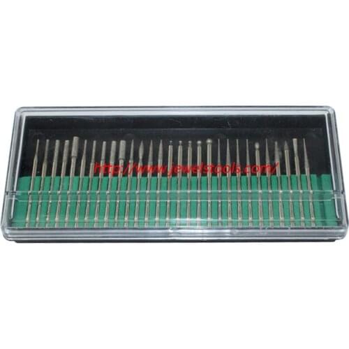 Free Shipping 30 Pcs Diamond Burr Bits Drill Tip Glass Gemstone Metal for Dremel Craftsman Rotary Tool Needle