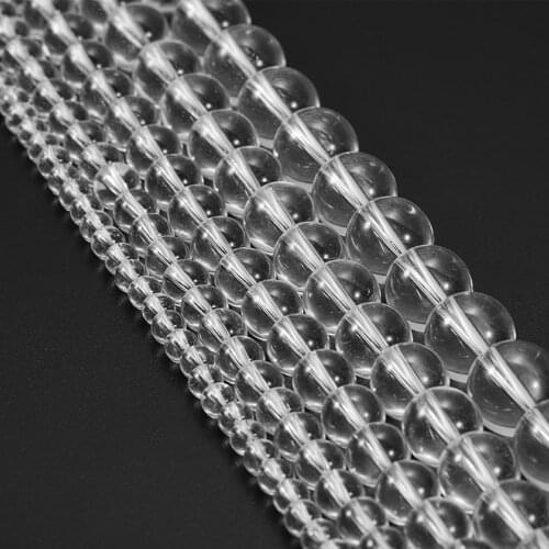 4 6 8 10 12MM Round Transparency Glass Bead For DIY Making Bracelet Necklace Loose Beads Jewelry Findings Accessories