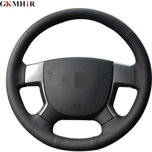 Black PU Artificial Leather DIY Handsewing Car Steering Wheel Cover for Geely EMGRAND EC7 EC715 EC718