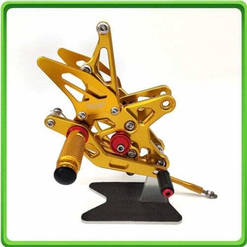 CNC Adjustable Rearsets rear set sets footrest foot pegs pedal For Kawasaki Ninja ZX6R ZX 6R ZX-6R 2009 2010 2011 2012 Gold