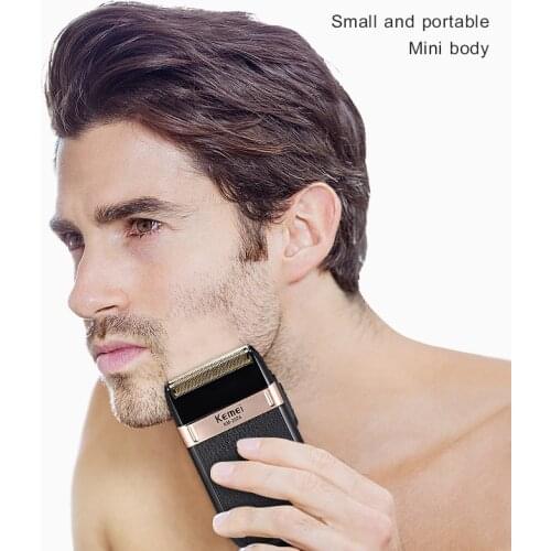 Kemei Electric Reciprocating Shaver Whole Body Washing USB Charging 110v-220v High-power Golden Head Shaver For Men 37D