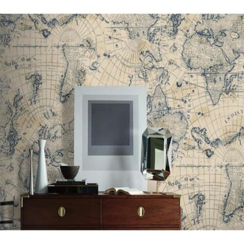 Beibehang European map background home decoration wallpaper living room bedroom TV background non-woven decoration 3d wallpaper