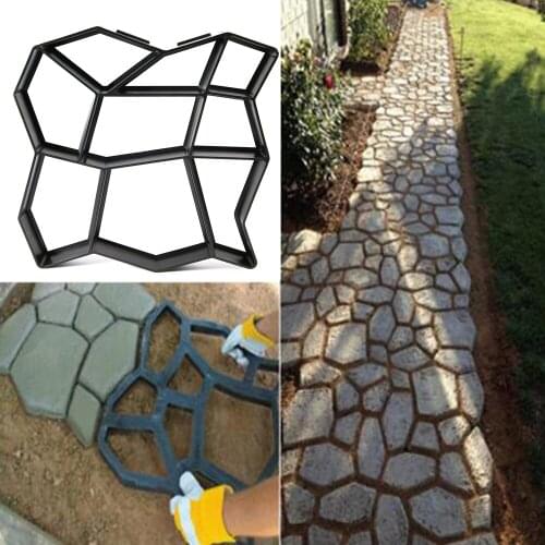 DIY Paving Mould Home Garden Floor Road Concrete Stepping Stone Path Mold Patio Maker Black Plastic Making Concrete Mold