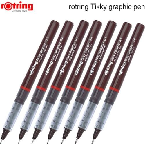 Rotring Tikky Graphic pen black Pigmented ink Porous-Point Drawing design Pen 1 piece