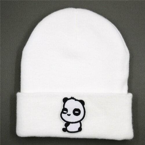 Love panda embroidery Cotton Thicken knitted hat winter warm hat Skullies cap beanie hat for men and women 239