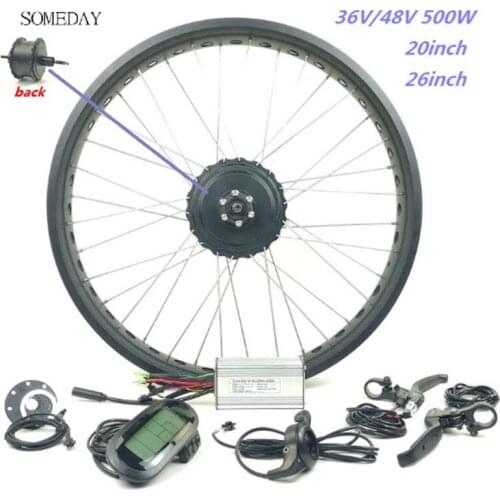 SOMEDAY Snow Bike Electric Bicycle conversion kit with LCD6 display 20 26 inch 48V 750W E-bike rear rotate hub Motor fat tire