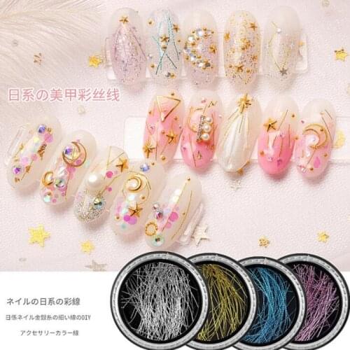 1 box nail line nail art decorations gold silver color sticker Manicure tools nail design 3d stick pattern