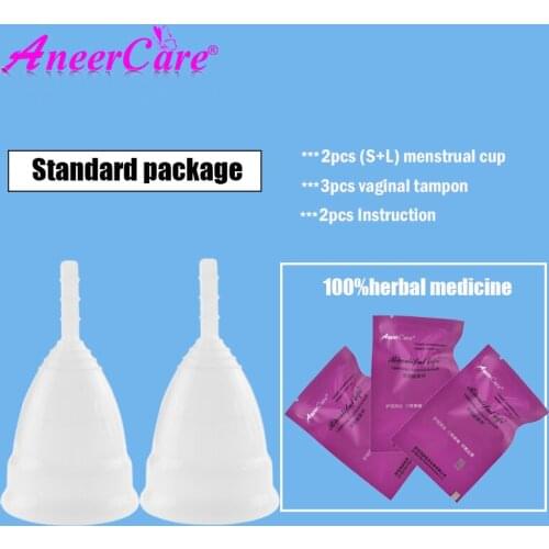 Medical Grade Silicone Hygiene Menstrual Cup for Women Menstrual Period &Vaginal Tampons Chinese Medicine Swab Discharge Toxins