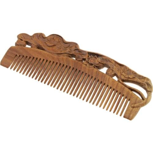 Natural Wooden Fine Tooth Comb Sandal Wood No Static Massage Hair Beard Comb