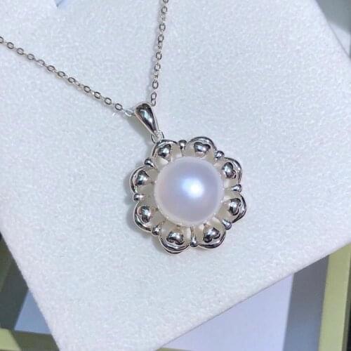 Classical New 925 Sterling Silver Pendant Base Settings Mountings Findings Parts for Pearl Coral Jade Beads Stones Crystal