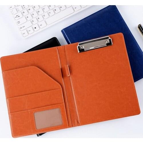 A5 Clipboard Folder Portfolio Multi-function Imitation Leather Organizer Office Manager Clip Writing Pads Legal Paper Contract