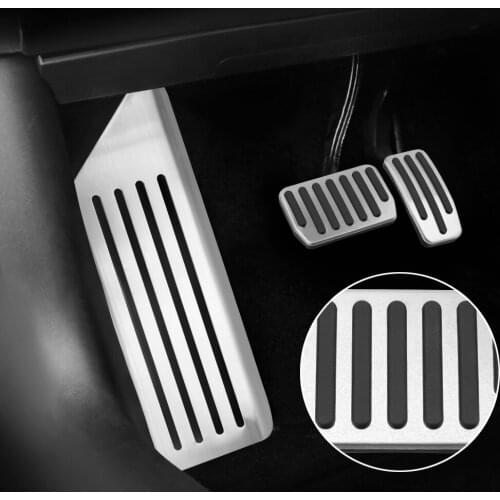 Accelerator Gas Fuel Brake Pedal Rest Pedal Pads Cover Aluminum alloy Foot Pedal For Tesla Model 3 Car Styling