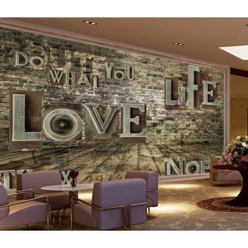 Custom Wallpaper Vintage relief English alphabet background wall living room Restaurant bar background mural 3d wallpaper