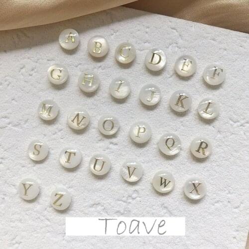 Freshwater shell double-sided oil drop 26 letters diy retro beaded bracelet necklace material accessories
