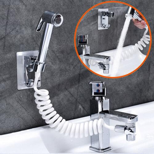 Bathroom Faucet External Shower Handheld Telescopic Small Nozzle Set Shampoo