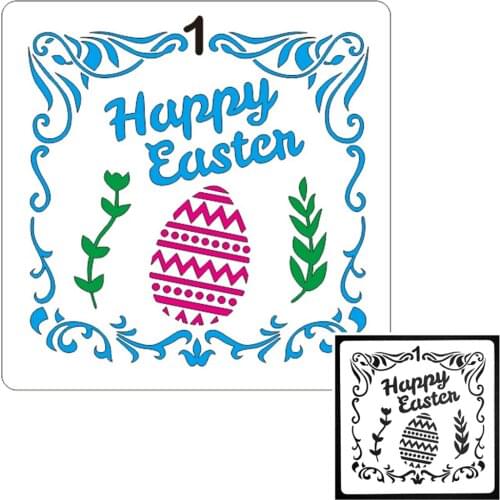 Airbrush Painting Stencil Letter Number Hollow Scrapbook Template Happy Easter Home Decor Festival Supplies DIY Decor