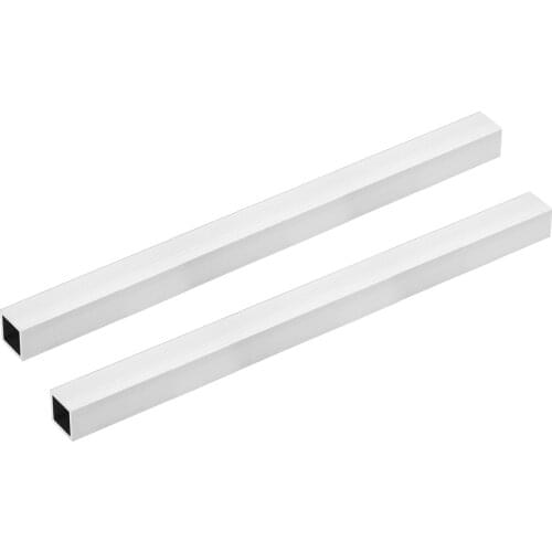 Uxcell 2 Pcs 300mm Length 6063 Aluminum Square Tube Seamless Straight Pipe Tubing Construction Tool Parts