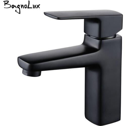 Vidric Solid Brass Bathroom Sink Faucet Hot & Cold Water Tap Deck Mounted Install Single Handle Sink Tap Alba Matt Black Toilet