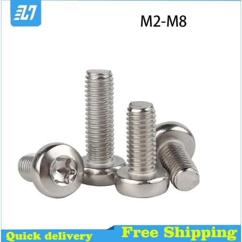 Pan Head Torx Screw Metric Thread Round Head Six-Lobe Machine Bolt 304 Stainless Steel M2 M2.5 M3 M4 M5 M6 M8