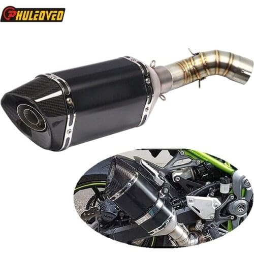 Z900 Z 900 2017 2018 Motorcycle Exhaust System Mid Link Pipe Carbon Fiber Exhaust Muffler Escape for Z900 2017-2018 Moto Escape