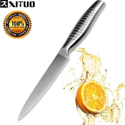 XITUO Skidproof Handle Utility kitchen knife 5" Stainless Steel Chef Knife Japanese Meat Cleaver Filleting Knives Sharp Tools