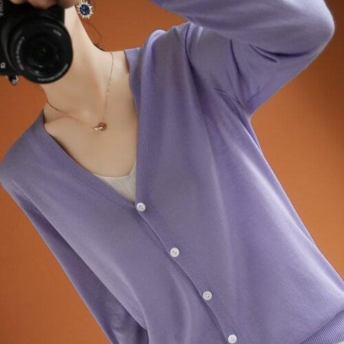 Womens Cardigans Tops 2021 New V-Neck Thin Soft Cardigan Long Sleeve Summer Casual Jacket For Female Plus Size Shirt Femme