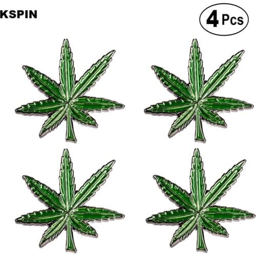 Green leaves Lapel Pin Badge Brooch Icons 4pcs