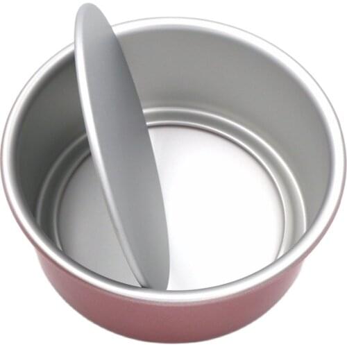 1 Pcs Pink Cake Mold Round Tart Toast Tool Maker Kitchen Baking Tray Aluminum 6/8 Inch Metal Moulds Cristmas Decoration