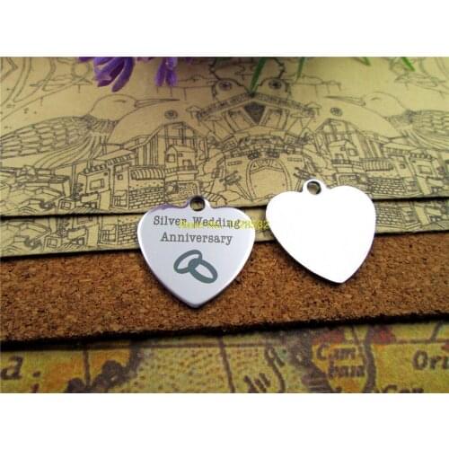 10pcs--stainless steel charms"Sliver Wedding Anniversary" 5 style for choosing DIY Charms Pendants