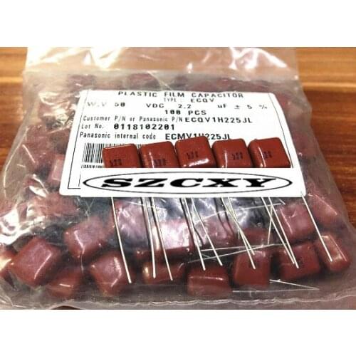 100% New and original CBB film capacitor 225 2.2UF 50V ECQV1H225JL foot7.5MM