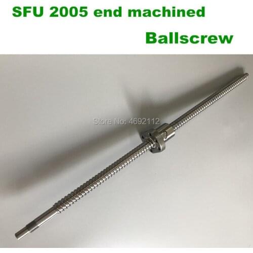 20mm 2005 Ball Screw Rolled C7 ballscrew SFU2005 1100 1200 1500 mm with one flange single ball nut for CNC parts