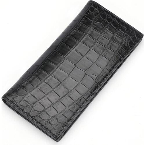 2021 Fashion Real Crocodile Pattern Coin Purses Card Holder Genuine Leather Men Long Wallets Mens Alligator Long Clutch Bags