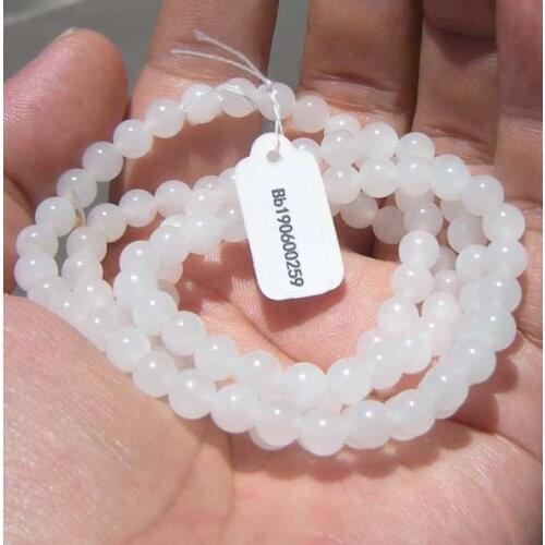 36.7 grams of xinjiang hetian jade suet white jade jade hand round bead necklace pendant bracelet string of certificate