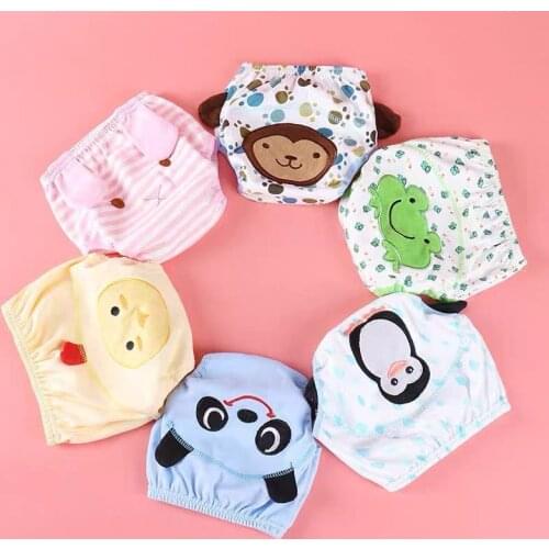 4pc/lot Baby Learning Pants 1-3 Years Old Baby Infant Cotton Cloths Diaper 80/90/100