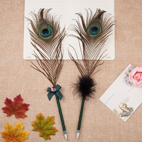 60pcs/lot peacock feather ballpoint pen creative stationery office gift prize