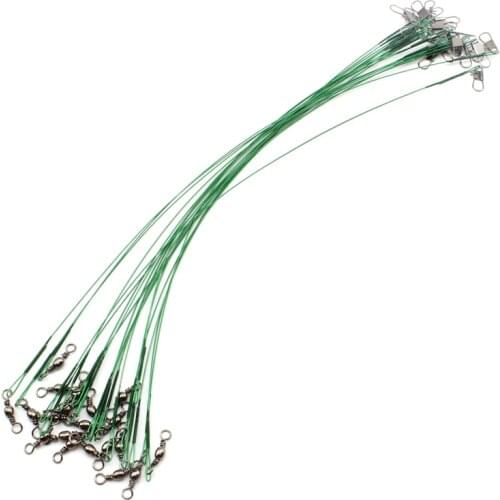 Promotion! 50Pcs/Set Fishing Trace Lures Stainless Steel Wire Leader Spinner Line Swivel 28cm Fishing Accessory Free shipping