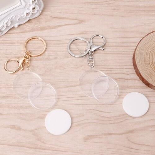 YYSD Acrylic Coin Holder Capsule With Pad Ring For 30mm 27mm Keyring Alloy Keychain
