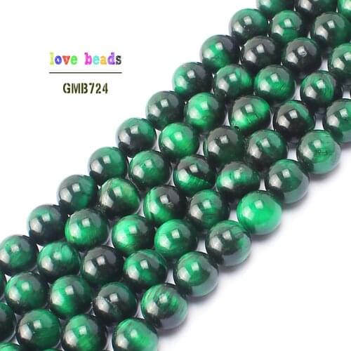 Natural Stone Beads A++ Green Tiger Eye Round Beads For Jewelry Making 15" Pick Size 6mm 8mm 10mm 12mm 14mm-F00123