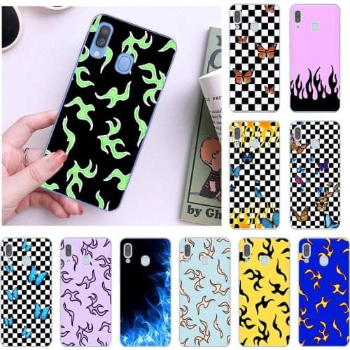 Butterfly Blue Red Flame Fire Phone Case For Samsung A22 A72 A52 A51 A71 A41 A31 A32 A42 A21S A11 A50 A70 A20e A30 A40 A12 Cover