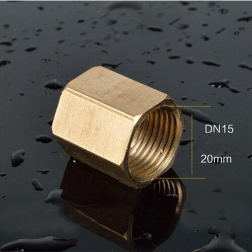 DN15 G 1/2" BSP Female Hex Coupling Brass Pipe Fitting Connector Plumbing Adapter Length 25mm