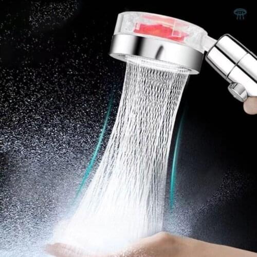 Household Transparent Shower Head Bathroom High Pressure Handheld Shower with On/Off Pause Switch Universal 4-Point Port