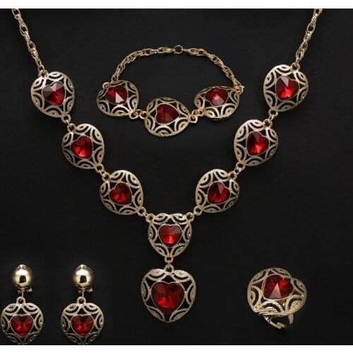 Fani Exquisite Dubai gold colorful Jewelry Set Wholesale Nigerian Woman Wedding Bijoux set Fashion African Bridal Jewelry Set