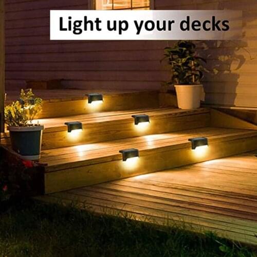 12/8PCS Solar Deck Lights Solar Step Lights Outdoor Waterproof LED Solar Wall Lamp for Patio Stairs Garden Pathway Step Yard